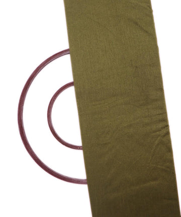 metallic green plain raw silk